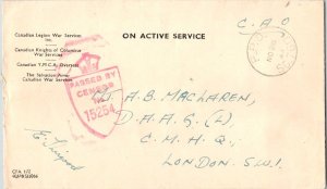 Canada Soldier's Free Mail 1944 F.P.O. SC.760 2nd Canadian Reinforcement Grou...