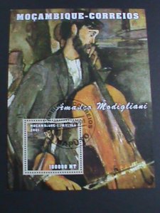 ​MOZAMBIQUE-2001 SC#1509-WORLD FAMOUS PAINTING -AMADEO MODIGLIANI CTO S/S VF