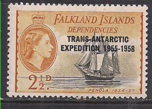 Falkland Islands 1956 QE2 2 1/2d Dependencies OVPT MLH SG G42 ( M1397 )