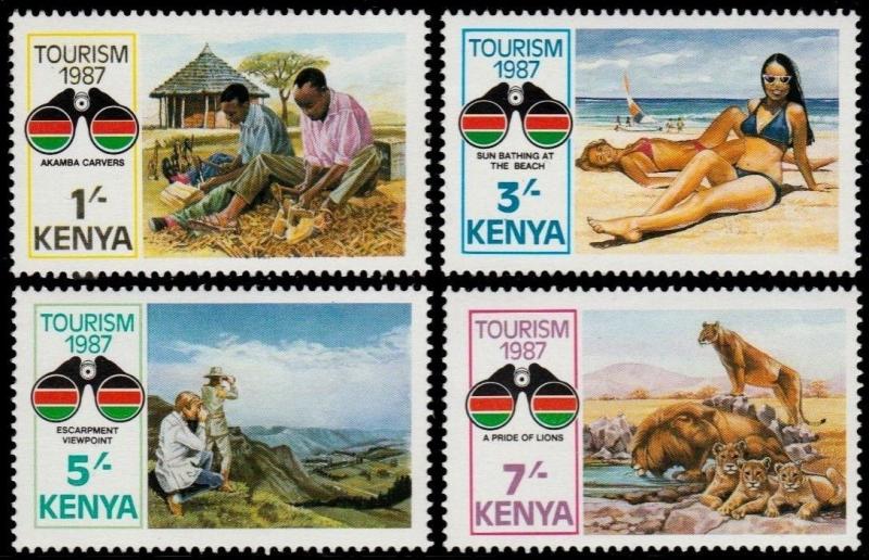 ✔ KENYA 1987 - TOURISM & WILDLIFE - MI. 388/391 ** MNH [AFKN388]