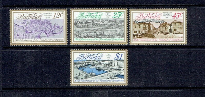 BARBADOS - 1978 - FOUNDING OF BRIDGETOWN - SCOTT 470 TO 473 - MNH