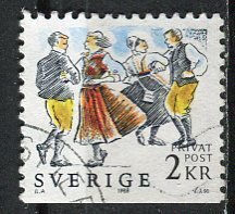 Sweden; 1988: Sc. # 1687: Used Single Stamp