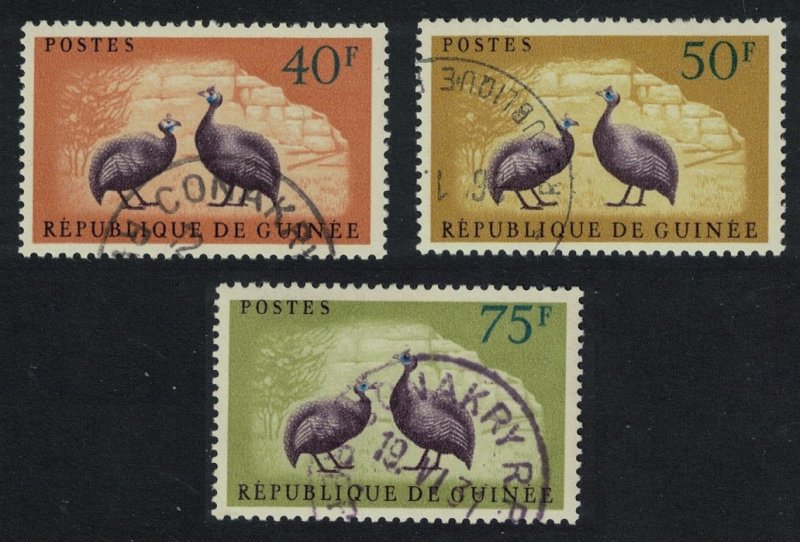 Guinea Guineafowl Birds 3v 1961 Canc SG#277=282 MI#80=85