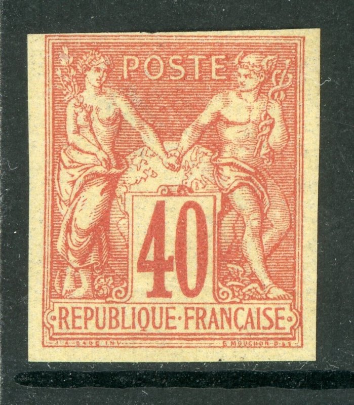 France Colonies 1877 Peace & Commerce 40¢ Vermillion Type 1 Scott # 27 Mint D648