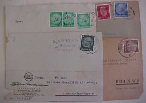 GERMANY PERFINS 1933/1937 4 DIFF