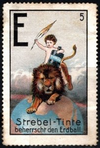 Vintage Germany Poster Stamp Strebel Ink Dominates The Globe