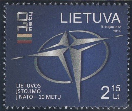 Lithuania 2014 MNH Sc 1021 2.15 l Admission to NATO 10th ann