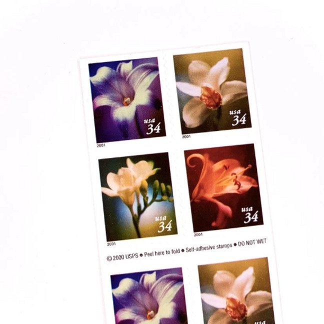 8 x Flowers 34 cent - 2000 Unused US Postage Stamps