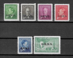 CANADA 1949/50 SG O172/77 MNH Cat £65