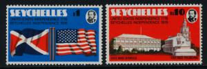 Seychelles 351-2 MNH Flags, Architecture, US Bicentennial