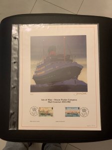 Isle of Man Steam Packet Company mail contrac FDC panel big size, plastic holder