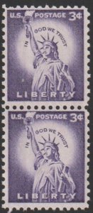 SC# 1035 - (3c) - Statue of Liberty, MNH Vertical pair