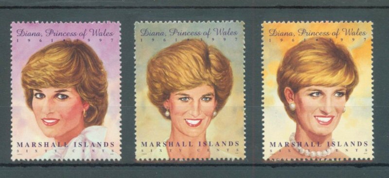 Marshall Islands 1997 Princess Diana MNH set of 3 sg.869-71