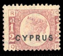 Cyprus #1 Cat$120, 1880 1/2p rose, Plate 12, unused without gum