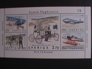 SWEDEN-1984 SC#1516- HISTORY OF AVIATION-MNH S/S WE SHIP TO WORLD WIDE.VF