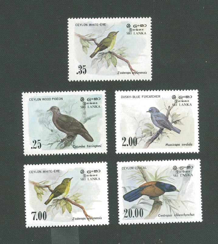 Sri Lanka Scott's 691-694 & 877 Birds - Unused NH