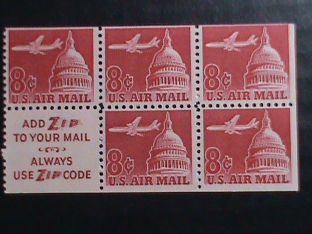 ​UNITED STATES-AIRMAIL 1962 SC#C64b-JET LINER OVER CAPITAL- MNH BOOKLET PANE
