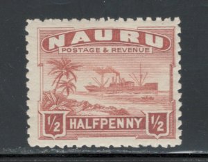 Nauru 1924 Freighter 1/2p Scott # 17 MH