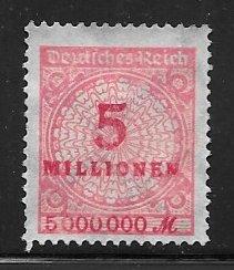 Germany 285: 5mil m 1923 definitive, unused, NG, VF