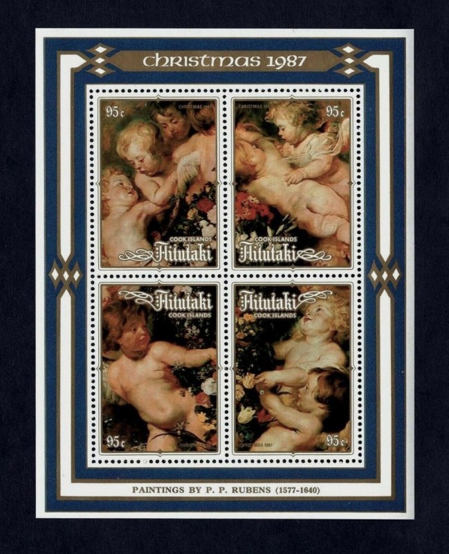 AITUTAKI 1987 Paintings by Rubens (4v+2 Ms, Cpt) MNH CV$45