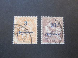 French Morocco 1911 Sc 28,32 FU