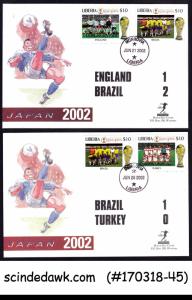 LIBERIA 2002 FIFA WORLD CUP COLLECTION OF 12 DIFF. MATCH DAY COVERS