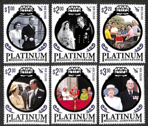 New Zealand 2017, Queen Elizabeth II, Platinum Wedding Anniversary 6v, MNH