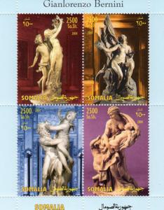 Somalia 2004 GIANLORENZO BERNINI Famous Scultures Sheetlet (4) Perforated MNH