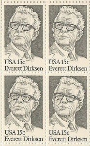 1981 Everett Dirksen Block of 4 15c Postage Stamps, Sc#1874, MNH, OG