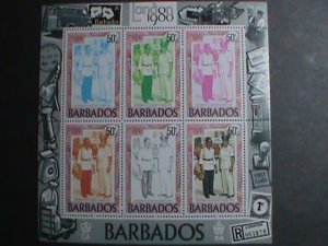 BARBADOS STAMP-1980 SC#677 LONDON'80 STAMP SHOW- HOW A STAMP IS BORN MNH SHEET