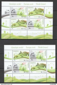 2016 Romania Nature Think Green Europa Cept Bl666(I+Ii) Michel 48 Euro ** Rm126