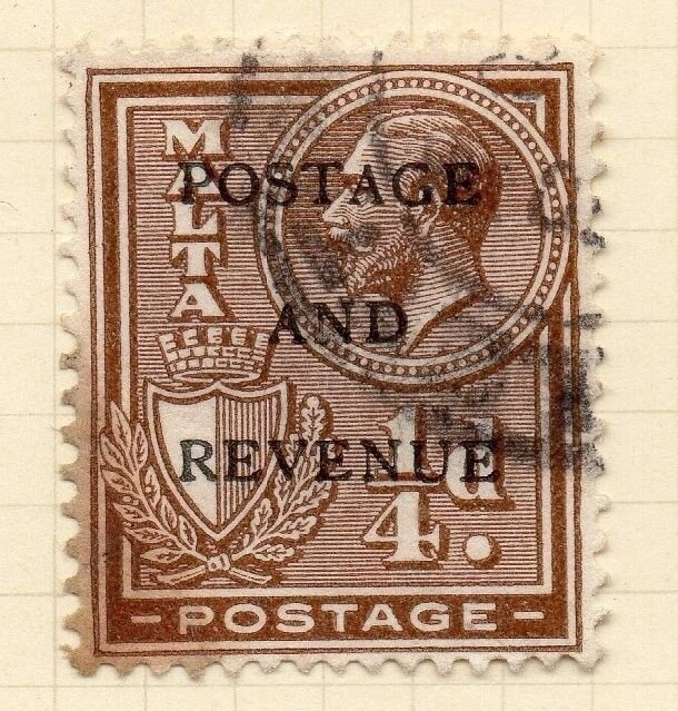 Malta 1928 Early Issue Fine Used 1/4d. Optd 029162