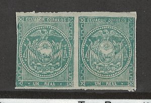 Ecuador Scott 5 Pair of Imperforated Stamps 