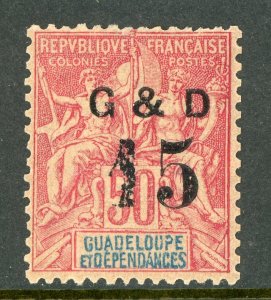 Guadeloupe 1900 French Colony 15¢/50¢ Carmine SG #55 Mint D978