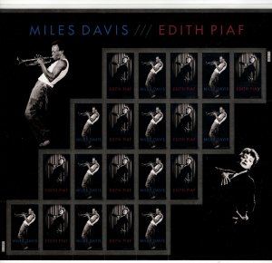 4692-4693 Miles Davis & Edith Piaf (6 Page Foilo & 20 Stamps) Forever Full Sheet