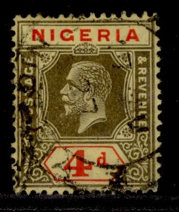 NIGERIA GV SG6e, 4d black & red/pale yellow, USED. Cat £18.