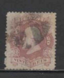 BRAZIL #54 1866 20r DON PEDRO F-VF USED a