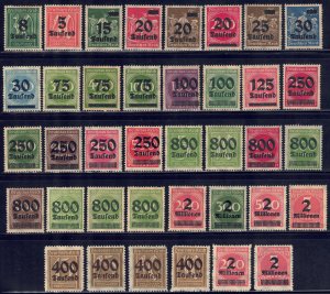 Germany #241-78*  CV $32.00  Hyperinflation overprints complete set