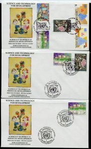 UN 1992 SCIENCE & TECHNOLOGY   WFUNA CACHET BYSAUL MANDEL ON 19 FIRST DAY COVERS 