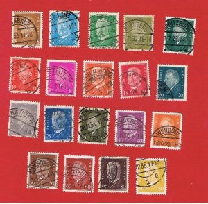 Germany #366-384  VF used  Ebert & Hindenburg w/date cancels Free S/H