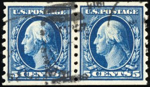 US Stamps # 396 Used Superb Gem Pair With PF Certificate