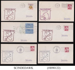 UNITED STATES USA - 1961 SELECTED FIRST FLIGHT COVERS OF US AIR MAIL - 6nos
