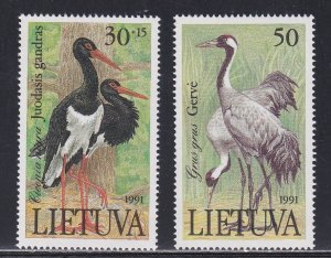 Lithuania # 403-404, Birds - Storks, NH, 1/2 Cat.