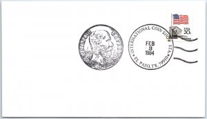 US SPECIAL EVENT COVER PICTORIAL CANCEL INT'L COIN SHOW EL PASO TEXAS FEB 3 1984