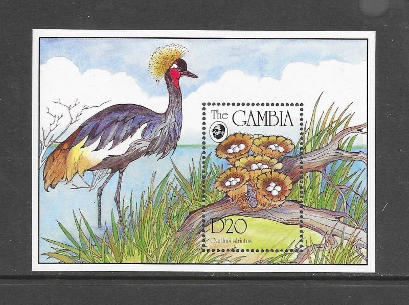 Gambia MNH S/S 1589 Bird & Mushrooms 1994