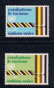 UN Geneva Sc# 69 70 Fight Against Racism MNH