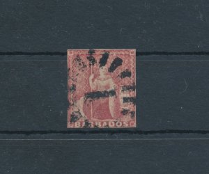 1852- 55 BARBADOS, Stanley Gibbons #5, brownish red, Used