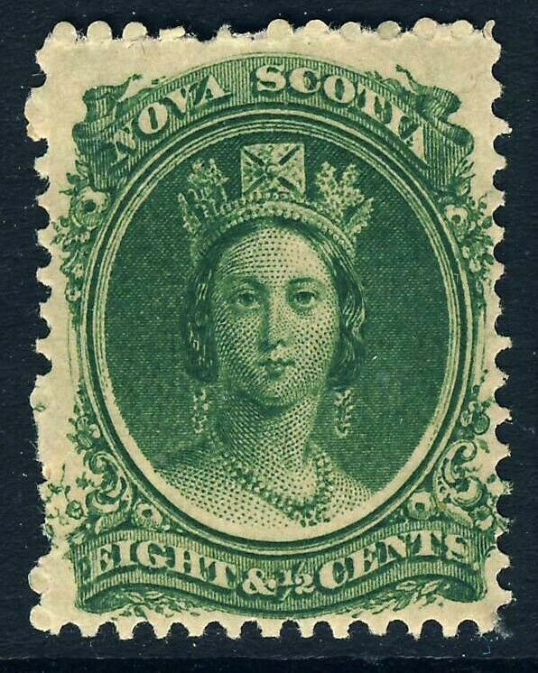 NOVA SCOTIA CANADA QV 1860 8½ Cents Deep Green on Yellowish Paper SG 14 MINT