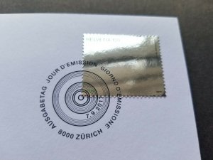 *FREE SHIP Switzerland Letter vs Email 2017 Selfie (FDC) *unusual *silver foil