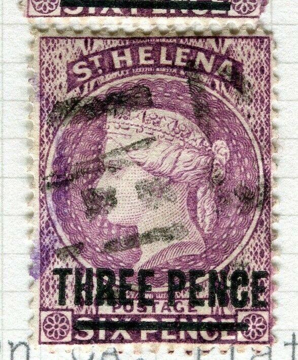 ST. HELENA; 1884-94 early classic QV issue fine used THREE PENCE